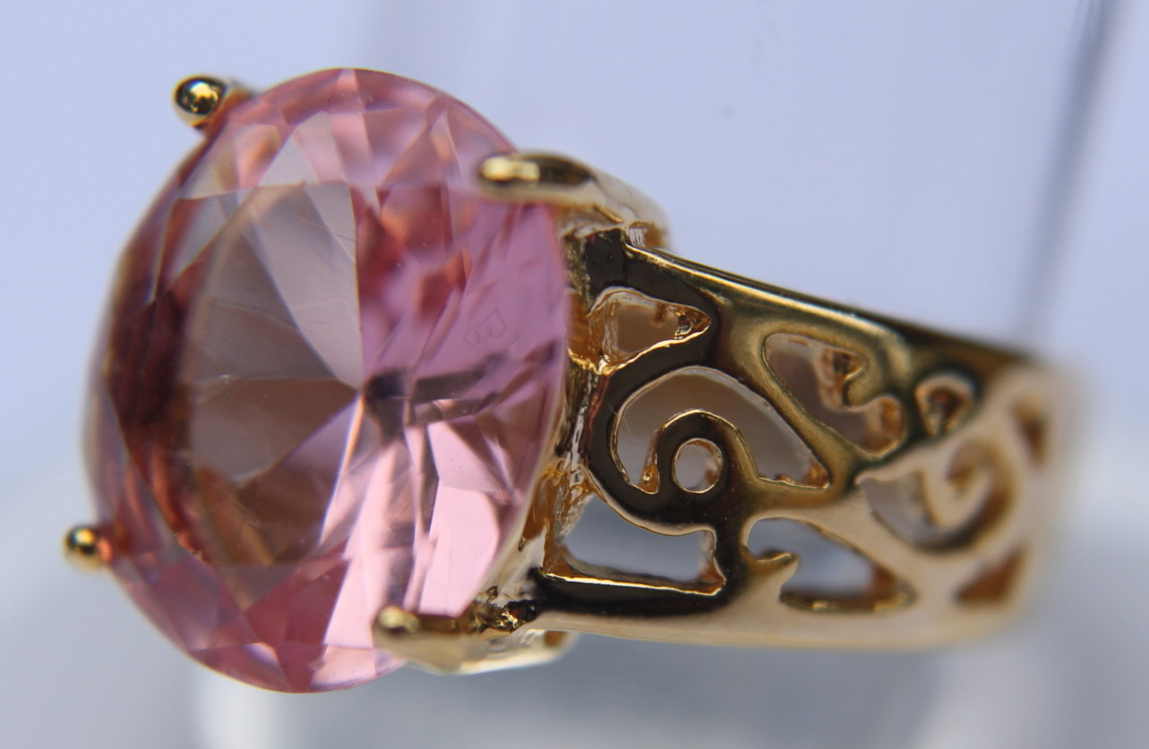 Anillo oro con zafiro rosa n1059 Brazaletes